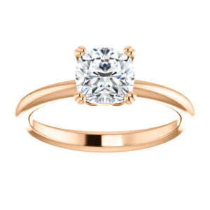CZ Wedding Set, featuring The Venusia engagement ring (Customizable Cushion Cut Solitaire with Thin Band) - Image 11