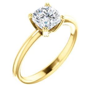 CZ Wedding Set, featuring The Venusia engagement ring (Customizable Cushion Cut Solitaire with Thin Band) - Image 6