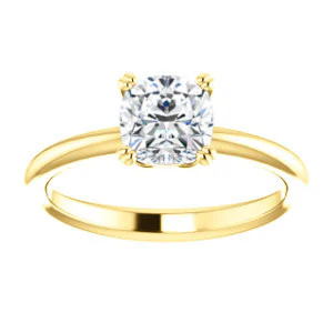 CZ Wedding Set, featuring The Venusia engagement ring (Customizable Cushion Cut Solitaire with Thin Band) - Image 7