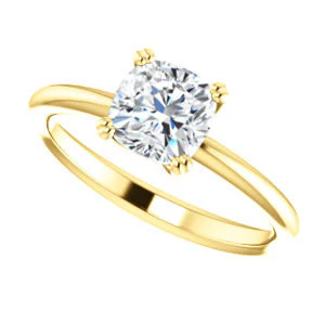 CZ Wedding Set, featuring The Venusia engagement ring (Customizable Cushion Cut Solitaire with Thin Band) - Image 9