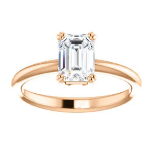 CZ Wedding Set, featuring The Venusia engagement ring (Customizable Emerald Cut Solitaire with Thin Band) - Image 11