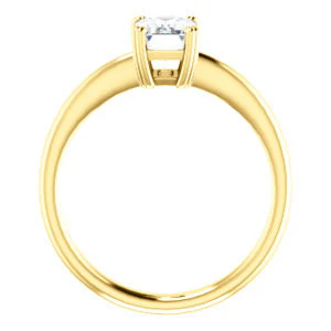 CZ Wedding Set, featuring The Venusia engagement ring (Customizable Emerald Cut Solitaire with Thin Band) - Image 3
