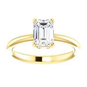 CZ Wedding Set, featuring The Venusia engagement ring (Customizable Emerald Cut Solitaire with Thin Band) - Image 7