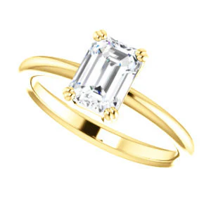 CZ Wedding Set, featuring The Venusia engagement ring (Customizable Emerald Cut Solitaire with Thin Band) - Image 9