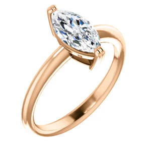 CZ Wedding Set, featuring The Venusia engagement ring (Customizable Marquise Cut Solitaire with Thin Band) - Image 10
