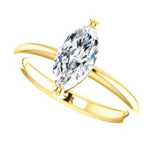 CZ Wedding Set, featuring The Venusia engagement ring (Customizable Marquise Cut Solitaire with Thin Band) - Image 9