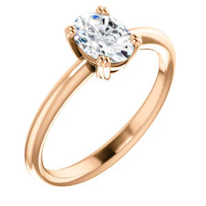 CZ Wedding Set, featuring The Venusia engagement ring (Customizable Oval Cut Solitaire with Thin Band) - Image 10