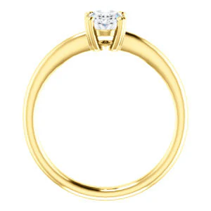 CZ Wedding Set, featuring The Venusia engagement ring (Customizable Oval Cut Solitaire with Thin Band) - Image 3