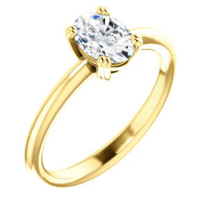 CZ Wedding Set, featuring The Venusia engagement ring (Customizable Oval Cut Solitaire with Thin Band) - Image 6