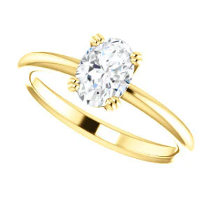 CZ Wedding Set, featuring The Venusia engagement ring (Customizable Oval Cut Solitaire with Thin Band) - Image 9