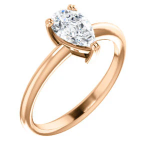 CZ Wedding Set, featuring The Venusia engagement ring (Customizable Pear Cut Solitaire with Thin Band) - Image 10
