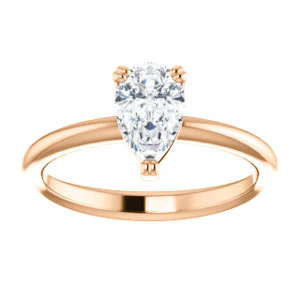 CZ Wedding Set, featuring The Venusia engagement ring (Customizable Pear Cut Solitaire with Thin Band) - Image 11