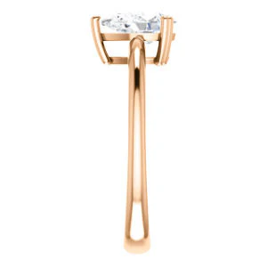 CZ Wedding Set, featuring The Venusia engagement ring (Customizable Pear Cut Solitaire with Thin Band) - Image 12