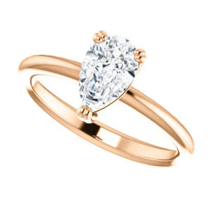 CZ Wedding Set, featuring The Venusia engagement ring (Customizable Pear Cut Solitaire with Thin Band) - Image 13