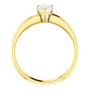 CZ Wedding Set, featuring The Venusia engagement ring (Customizable Pear Cut Solitaire with Thin Band) - Image 5