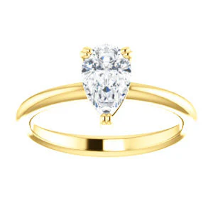 CZ Wedding Set, featuring The Venusia engagement ring (Customizable Pear Cut Solitaire with Thin Band) - Image 7
