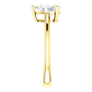 CZ Wedding Set, featuring The Venusia engagement ring (Customizable Pear Cut Solitaire with Thin Band) - Image 8