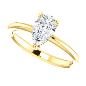 CZ Wedding Set, featuring The Venusia engagement ring (Customizable Pear Cut Solitaire with Thin Band) - Image 9