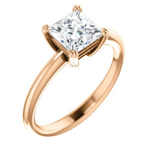 CZ Wedding Set, featuring The Venusia engagement ring (Customizable Princess Cut Solitaire with Thin Band) - Image 10