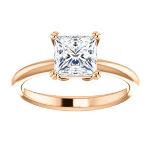 CZ Wedding Set, featuring The Venusia engagement ring (Customizable Princess Cut Solitaire with Thin Band) - Image 11
