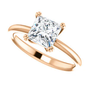 CZ Wedding Set, featuring The Venusia engagement ring (Customizable Princess Cut Solitaire with Thin Band) - Image 13
