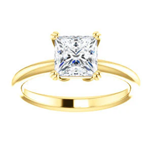 CZ Wedding Set, featuring The Venusia engagement ring (Customizable Princess Cut Solitaire with Thin Band) - Image 7