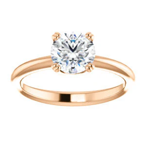 CZ Wedding Set, featuring The Venusia engagement ring (Customizable Round Cut Solitaire with Thin Band) - Image 11