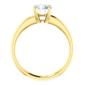 CZ Wedding Set, featuring The Venusia engagement ring (Customizable Round Cut Solitaire with Thin Band) - Image 3