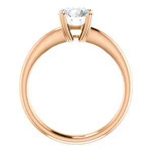 CZ Wedding Set, featuring The Venusia engagement ring (Customizable Round Cut Solitaire with Thin Band) - Image 5