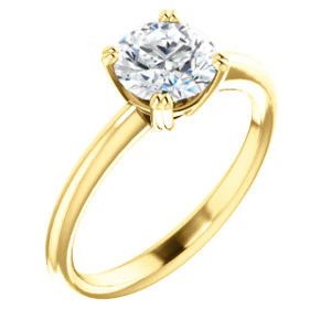 CZ Wedding Set, featuring The Venusia engagement ring (Customizable Round Cut Solitaire with Thin Band) - Image 6