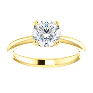 CZ Wedding Set, featuring The Venusia engagement ring (Customizable Round Cut Solitaire with Thin Band) - Image 7