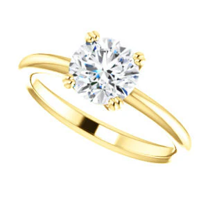CZ Wedding Set, featuring The Venusia engagement ring (Customizable Round Cut Solitaire with Thin Band) - Image 9