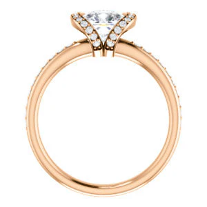 CZ Wedding Set, featuring The Victoria engagement ring (Customizable Bezel-set Cushion Cut Semi-Halo Design with Prong Accents) - Image 5
