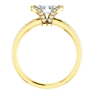CZ Wedding Set, featuring The Victoria engagement ring (Customizable Bezel-set Oval Cut Semi-Halo Design with Prong Accents) - Image 3