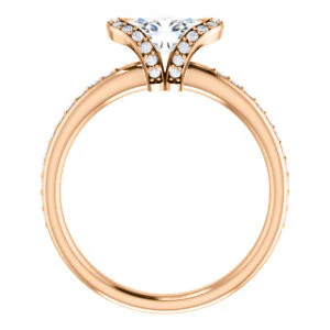 CZ Wedding Set, featuring The Victoria engagement ring (Customizable Bezel-set Oval Cut Semi-Halo Design with Prong Accents) - Image 5