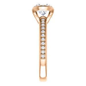 CZ Wedding Set, featuring The Victoria engagement ring (Customizable Bezel-set Round Cut Semi-Halo Design with Prong Accents) - Image 15