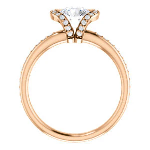 CZ Wedding Set, featuring The Victoria engagement ring (Customizable Bezel-set Round Cut Semi-Halo Design with Prong Accents) - Image 5