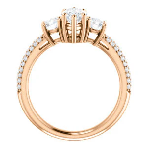 CZ Wedding Set, featuring The Zuleyma engagement ring (Customizable Enhanced 3-stone Marquise Cut Design with Triple Pavé Band) - Image 5