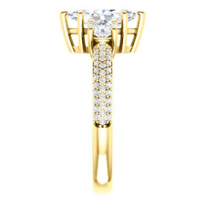 CZ Wedding Set, featuring The Zuleyma engagement ring (Customizable Enhanced 3-stone Marquise Cut Design with Triple Pavé Band) - Image 8