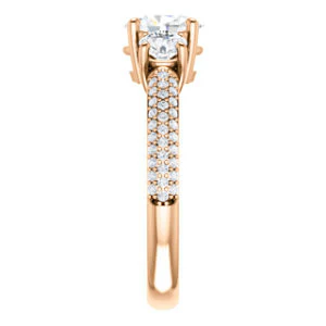 CZ Wedding Set, featuring The Zuleyma engagement ring (Customizable Enhanced 3-stone Oval Cut Design with Triple Pavé Band) - Image 12