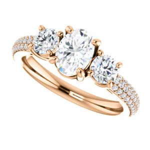 CZ Wedding Set, featuring The Zuleyma engagement ring (Customizable Enhanced 3-stone Oval Cut Design with Triple Pavé Band) - Image 13