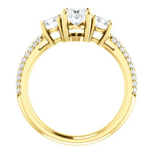 CZ Wedding Set, featuring The Zuleyma engagement ring (Customizable Enhanced 3-stone Oval Cut Design with Triple Pavé Band) - Image 5