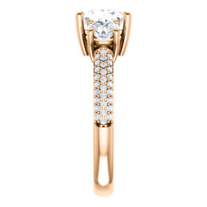 CZ Wedding Set, featuring The Zuleyma engagement ring (Customizable Enhanced 3-stone Princess Cut Design with Triple Pavé Band) - Image 12