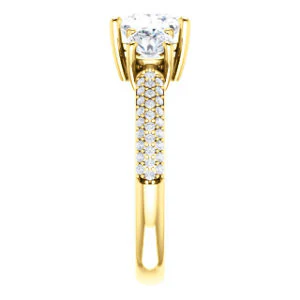 CZ Wedding Set, featuring The Zuleyma engagement ring (Customizable Enhanced 3-stone Princess Cut Design with Triple Pavé Band) - Image 8
