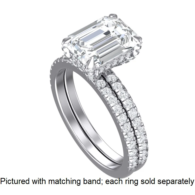 Cubic Zirconia Engagement Ring- The Sparkela (2.0 Carat Radiant Cut with Semi-Eternity Band) - Image 5