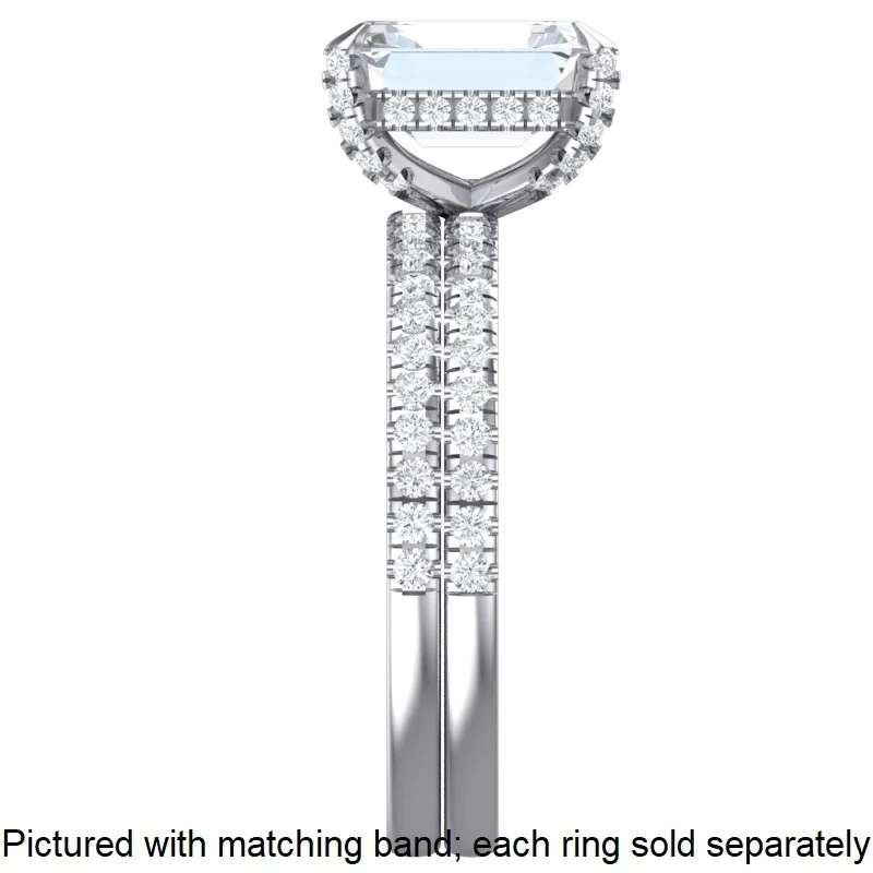 Cubic Zirconia Engagement Ring- The Sparkela (2.0 Carat Radiant Cut with Semi-Eternity Band) - Image 6