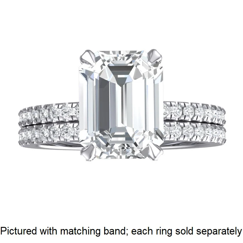 Cubic Zirconia Engagement Ring- The Sparkela (2.0 Carat Radiant Cut with Semi-Eternity Band) - Image 7