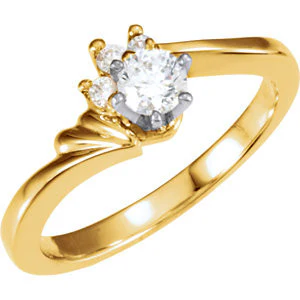 Cubic Zirconia Engagement Ring- The Antonia (Customizable 4-stone Cluster with Scalloped Head Setting) - Image 2