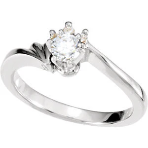 Cubic Zirconia Engagement Ring- The Antonia (Customizable 4-stone Cluster with Scalloped Head Setting) - Image 5