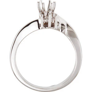 Cubic Zirconia Engagement Ring- The Antonia (Customizable 4-stone Cluster with Scalloped Head Setting) - Image 6